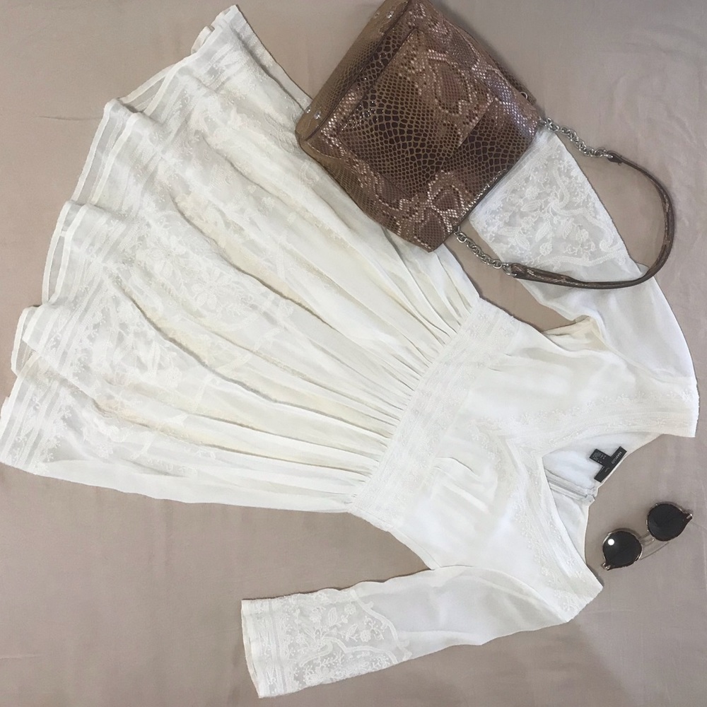 cream Mango summer dress.